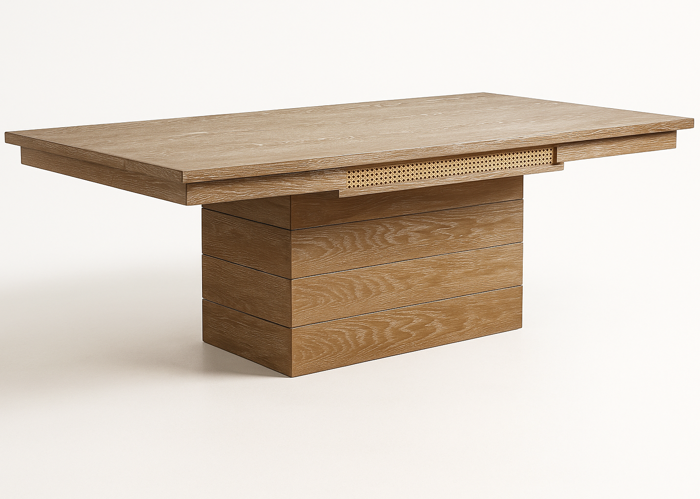 Comedor Toscana en madera de encino con 6 sillas tapizadas