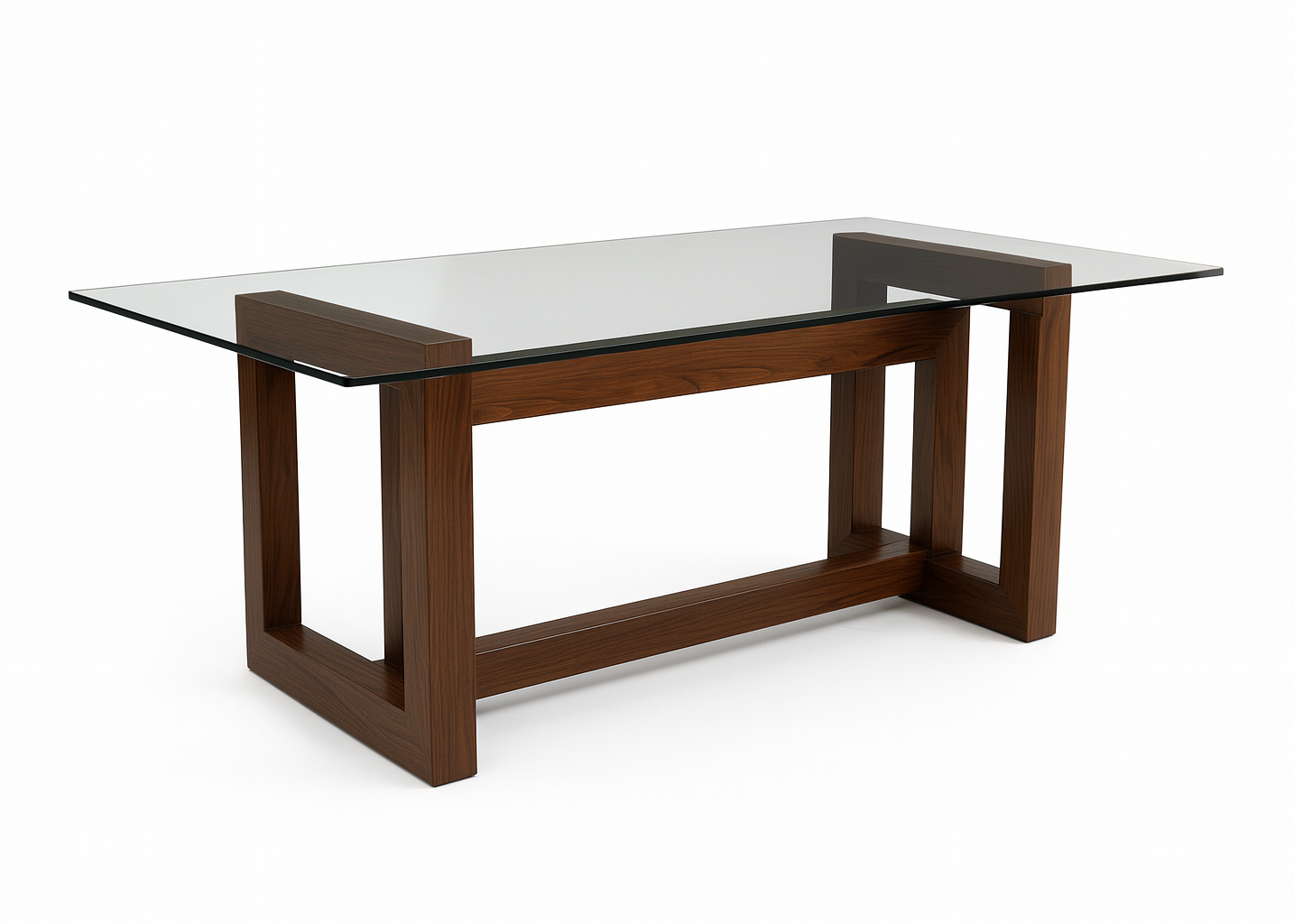 Comedor Oslo de cristal templado con 6 bancos altos