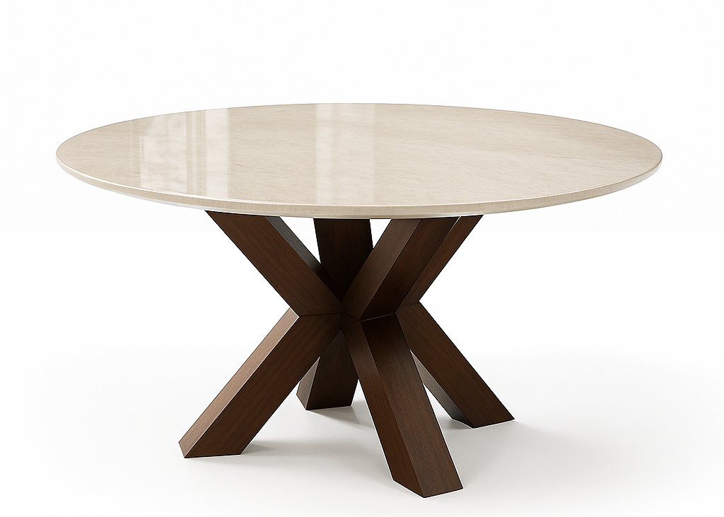 Comedor Siena en mármol porcelanizado con 4 sillas tapizadas