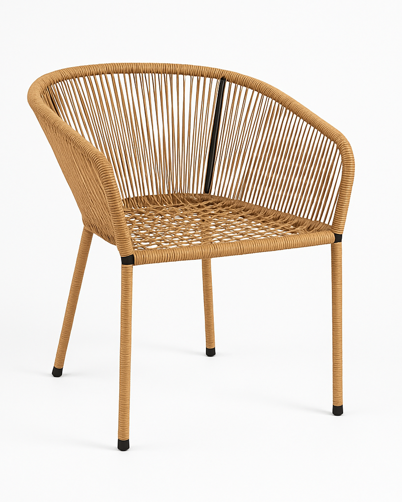 BCA, Silla Exterior “Bali” – Polirresina Miel & Estructura Negra