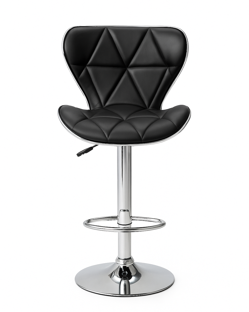 Banco Alto “Pistón Diamond” – Negro & Cromo