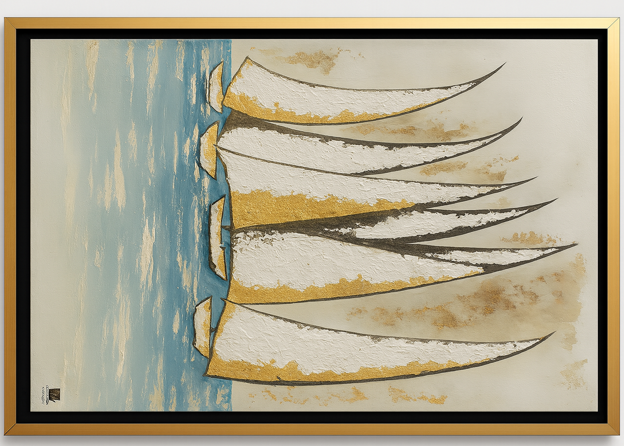 Cuadro Regata Dorada en Calma