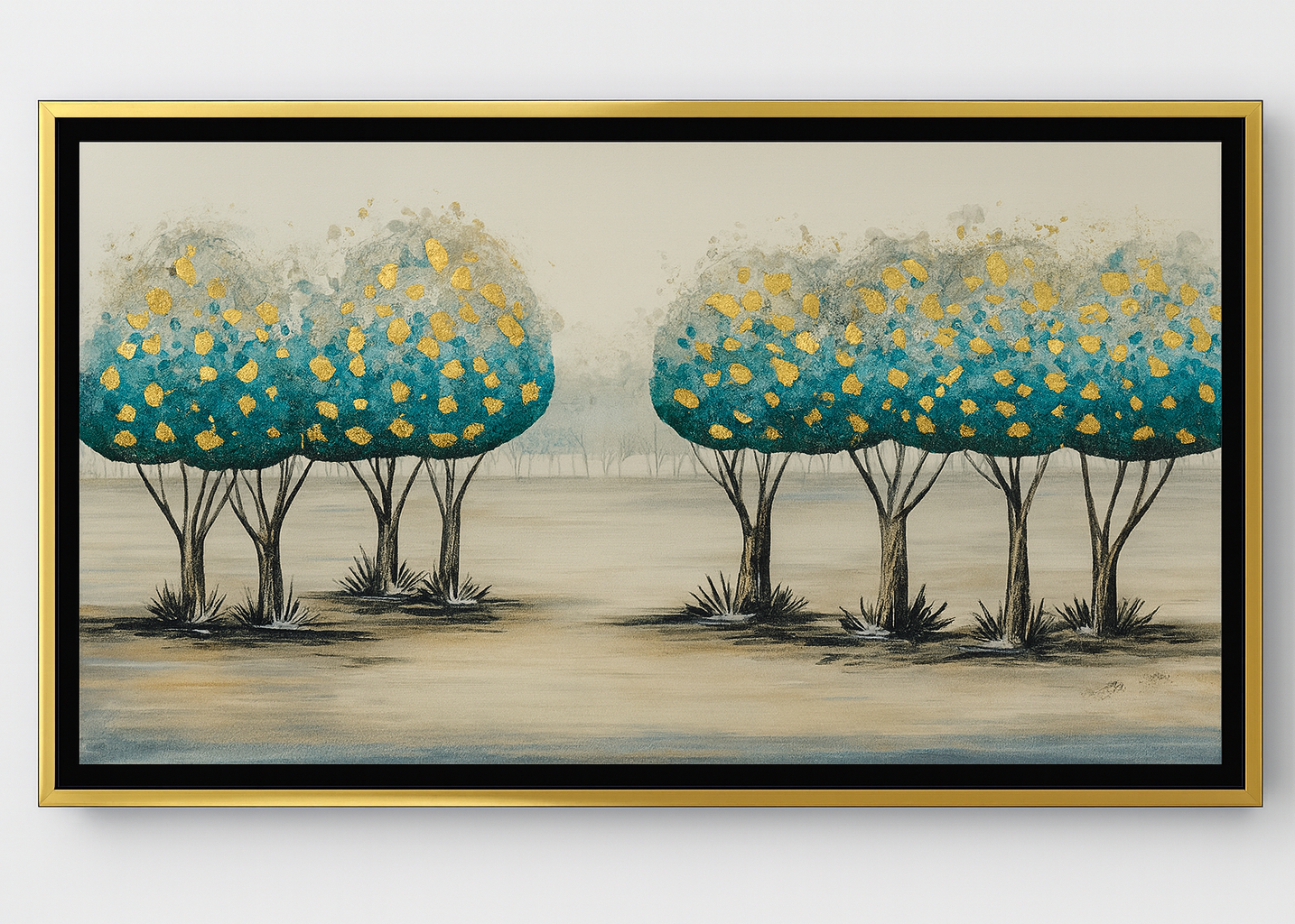 Cuadro Árboles Dorados en Horizonte