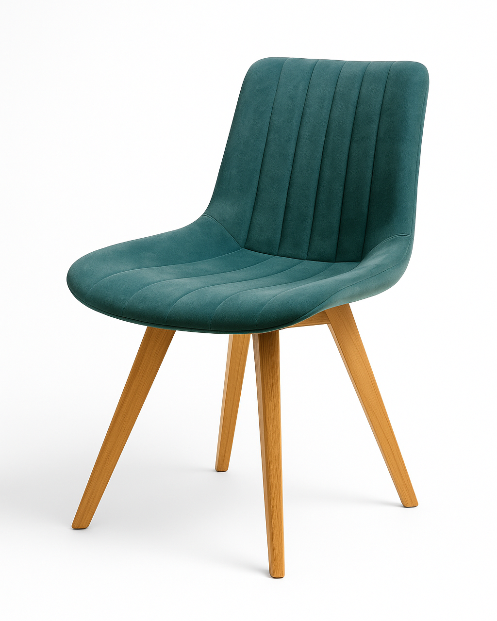 Comedor Oslo en granito porcelanizado con 6 sillas azul petróleo