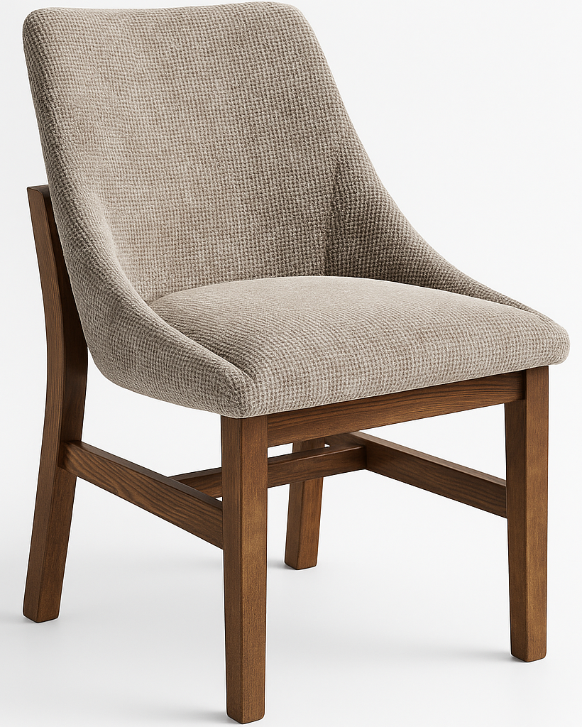 Comedor Siena en madera de cedro con 6 sillas tapizadas